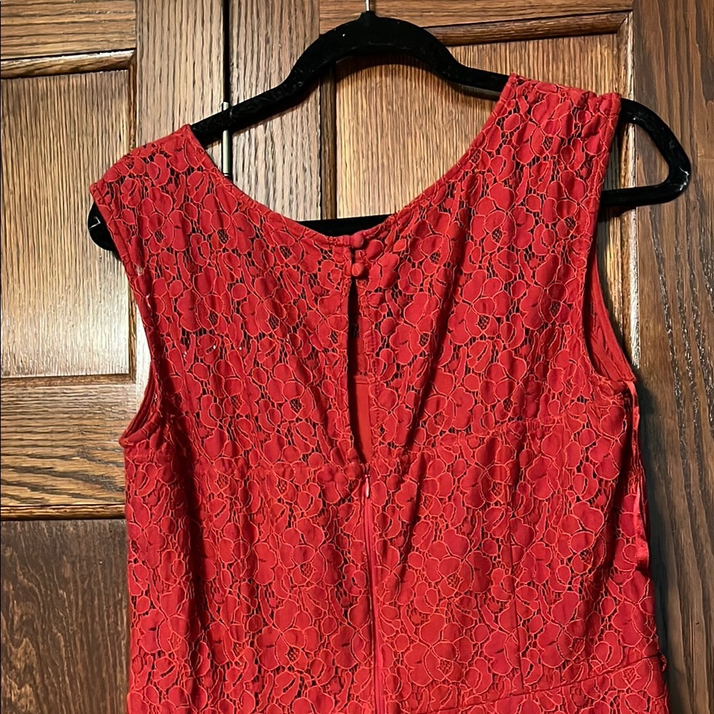 White House Black Market Red A-Line Mini Dress Sleeveless Scoop Neck - Picture 3 of 6